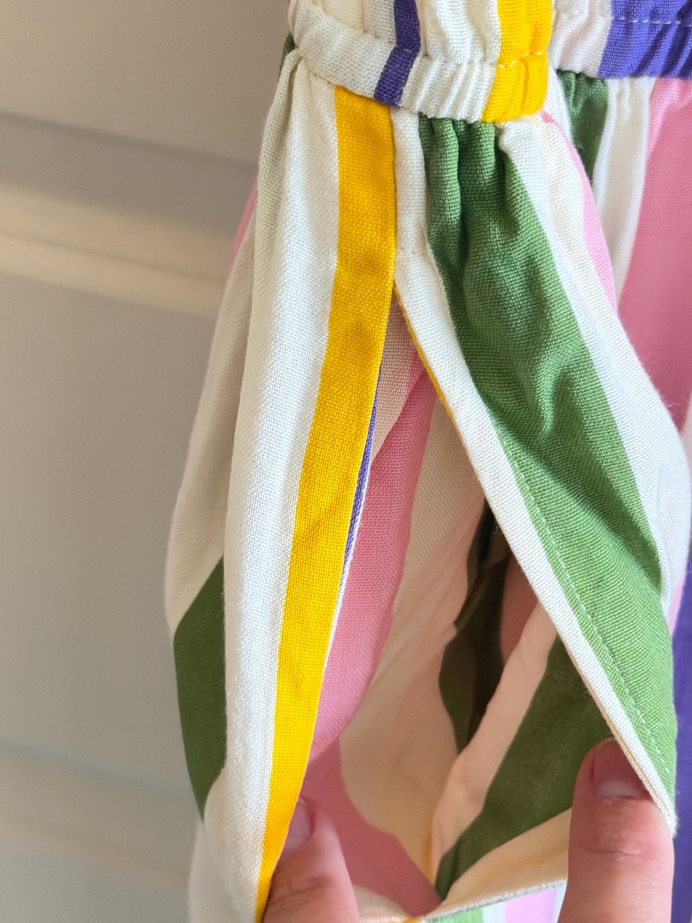 Striped V-Neck Sleeveless Viscose Summer Dress in Multi Fantastca - Picture 5 of 10
